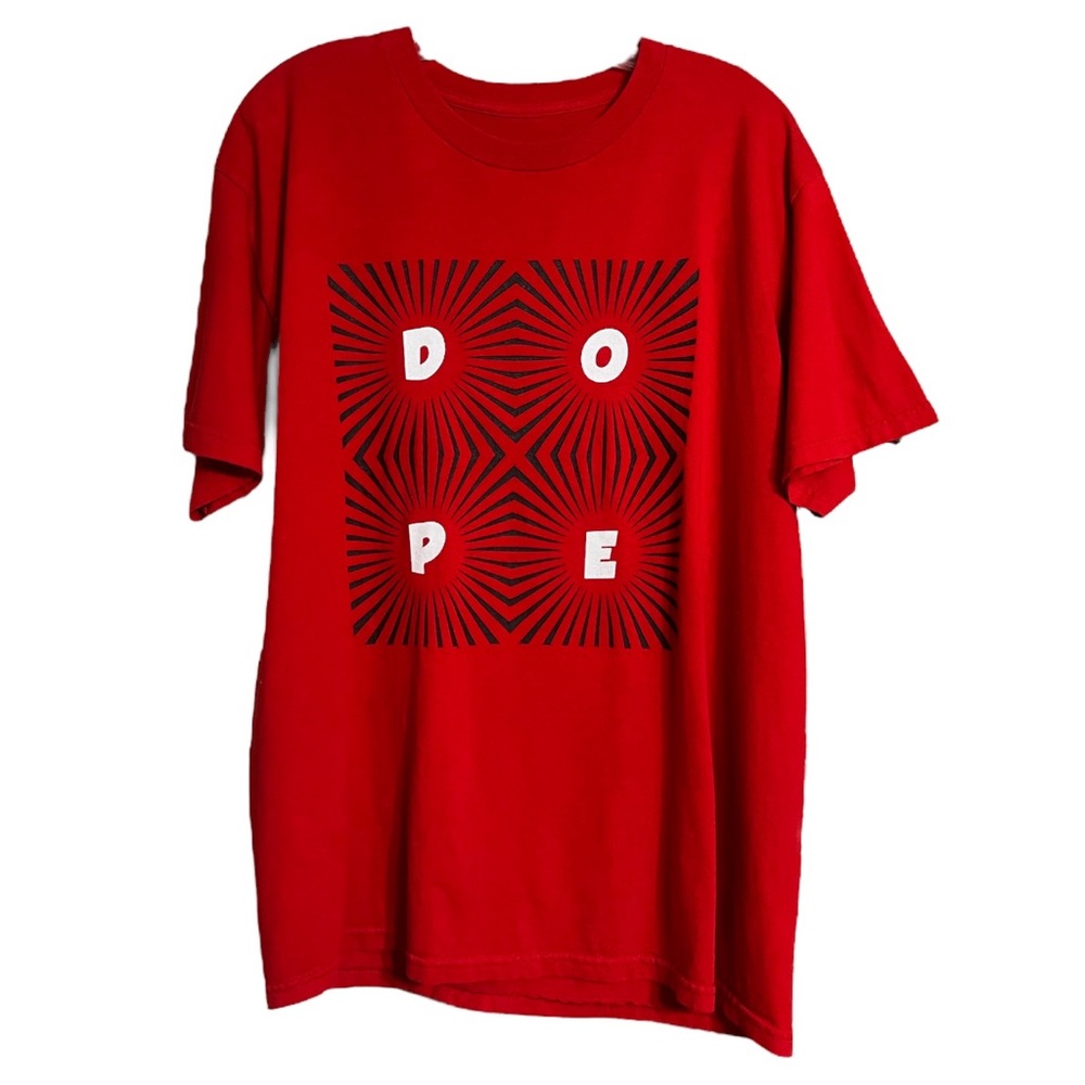 DOPE Hypnosis Style Red Graphic T Shirt Sz M EUC